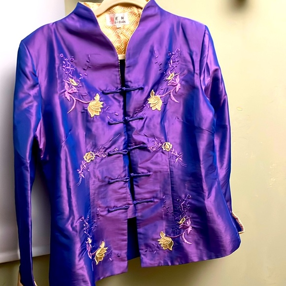 yuexuan Jackets & Blazers - Asian lined embroidered purple jacket fit medium